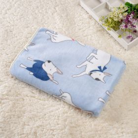 For Common Dogs Blanket Non-slip Seat Cushion (Option: Light Blue Bull Terrier-60x80cm)